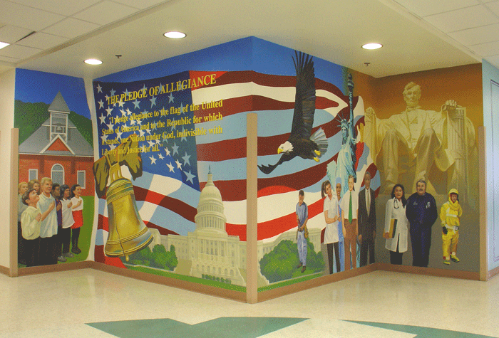  Pledge of allegiance mural/link to the design for the Pledge of allegiance mural
